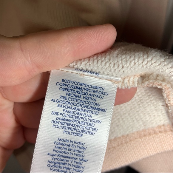 NWT Chaps Pink/Tan Knit Drawstring Cowl Neck Pullover Sweater size 2X - Picture 9 of 10